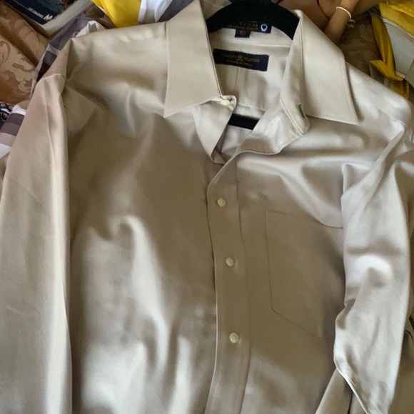 MENS BEIGE SHIRT TOMMY HILFINGER  15 1/2- 33 - Picture 3 of 8
